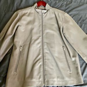 Theory Buttery Soft Leather Jacket Coat Morvek Tan M $995